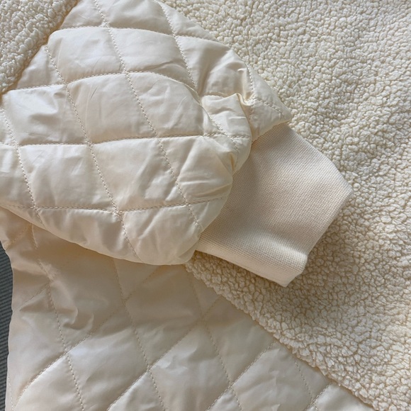 Nike sports cream sherpa full zip quilted oversized patchwork jacket Size M - Picture 7 of 13